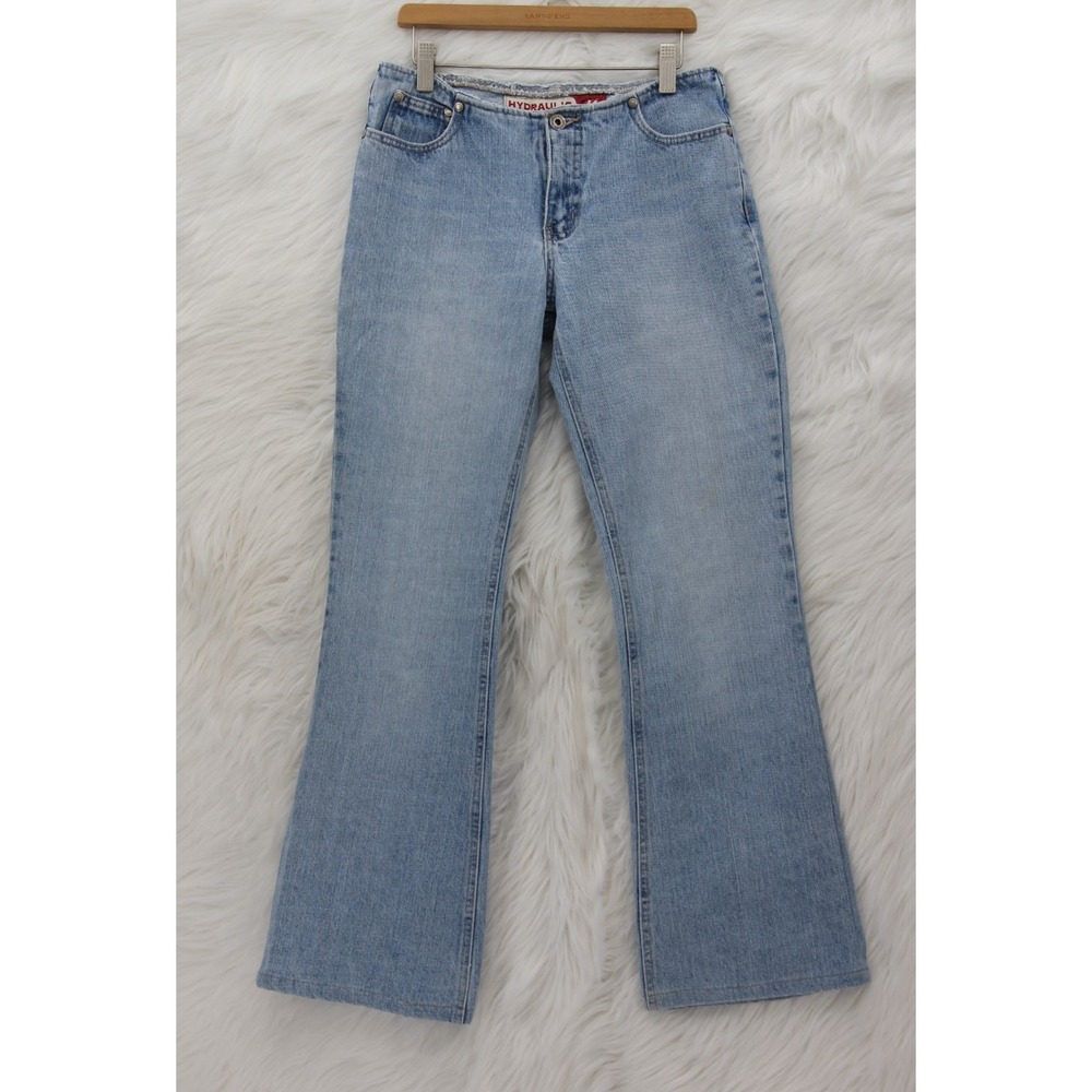 Hydraulic Jeans Lowrise Y2K Womens 5/6 Bootcut Flare Vintage Light Wash #1086